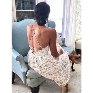 White crochet lace dress